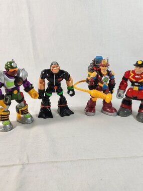 Mattel Fisher Price Vintage Rescue Heroes Lot of 4 Figures 6 Inches 1999-2001